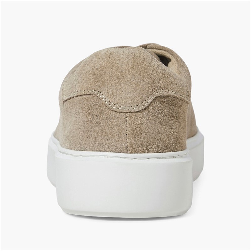 JACK & JONES Mens Stockholm Leather Trainers Plaza Taupe - Image 3