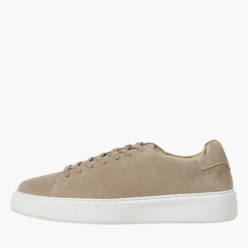 JACK & JONES Mens Stockholm Leather Trainers Plaza Taupe - Image 5