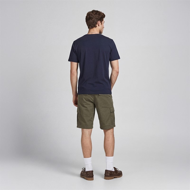 JACK & JONES Mens Carlos Rebel Cargo Shorts Olive Night - Image 2