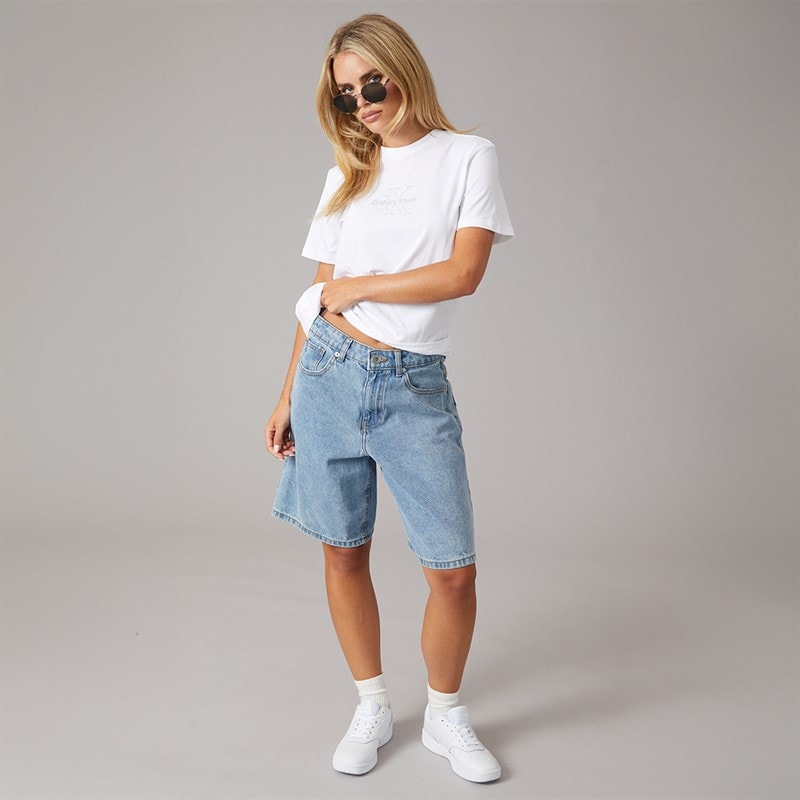 Calvin Klein Jeans Womens Clasic Monologo T-Shirt Bright White - Image 4