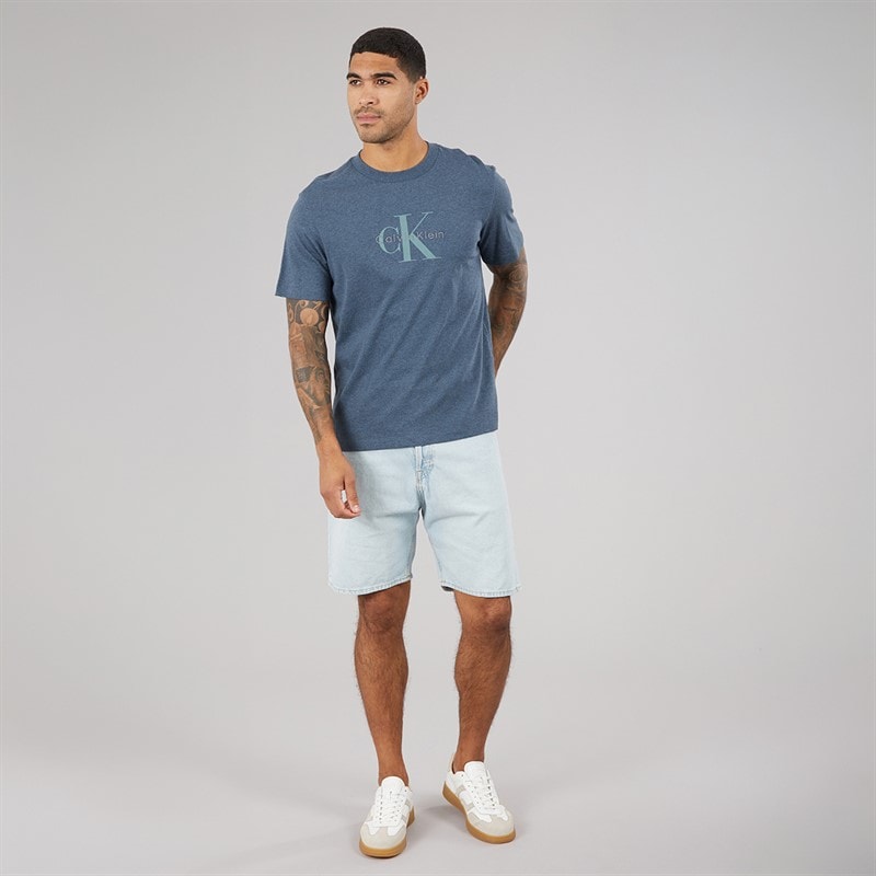Calvin Klein Jeans Mens Hero Monologo Graphic T-Shirt Nearly Navy Heather - Image 3