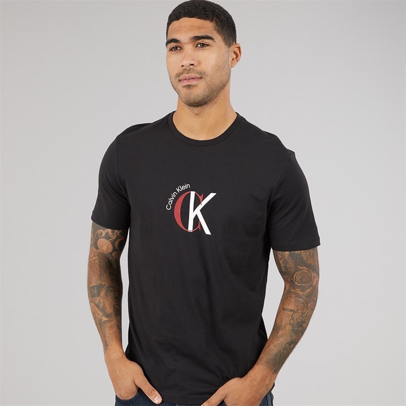 Calvin Klein Jeans Mens CKJ Logo Graphic T-Shirt Black