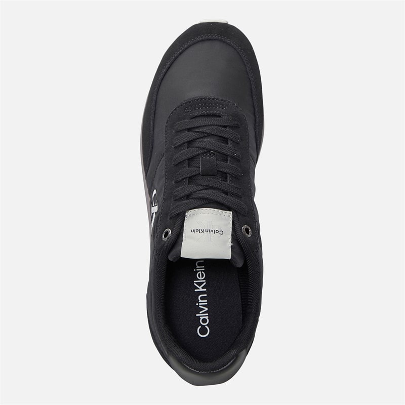 Calvin Klein Jeans Mens Retro Runner Trainers Black/Stormfront/Vaporous White - Image 4