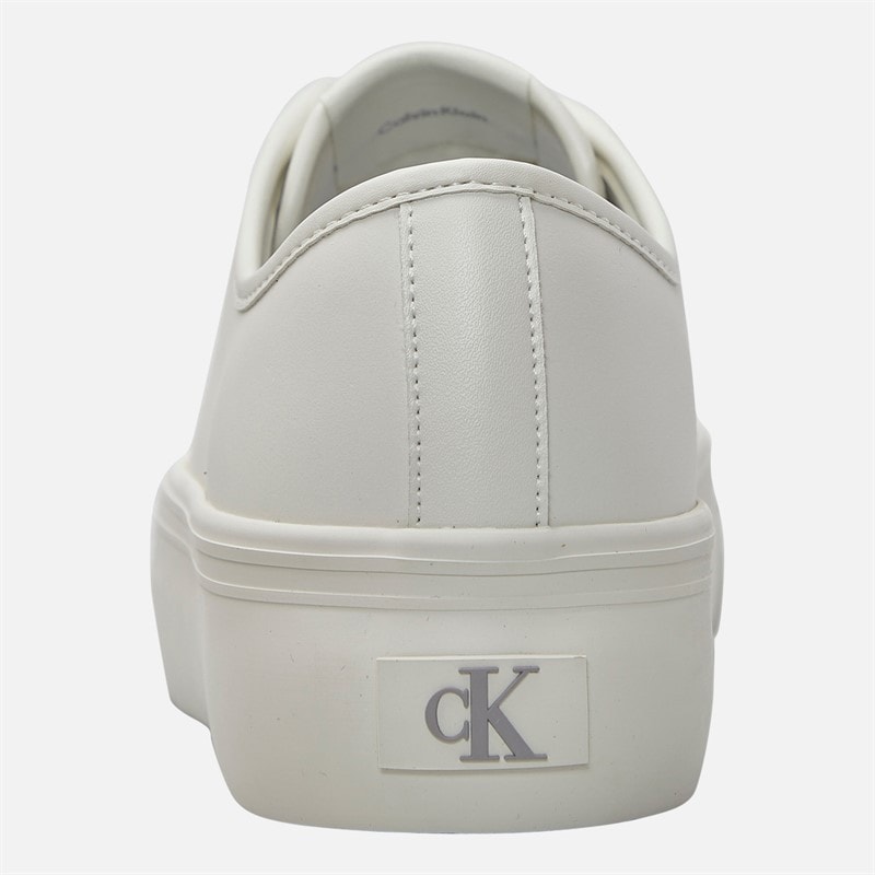 Calvin Klein Jeans Womens VULC Flatform Trainers Lily White - Image 3