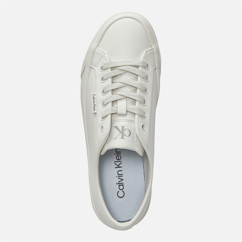 Calvin Klein Jeans Womens VULC Flatform Trainers Lily White - Image 4