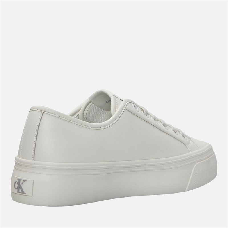 Calvin Klein Jeans Womens VULC Flatform Trainers Lily White - Image 5