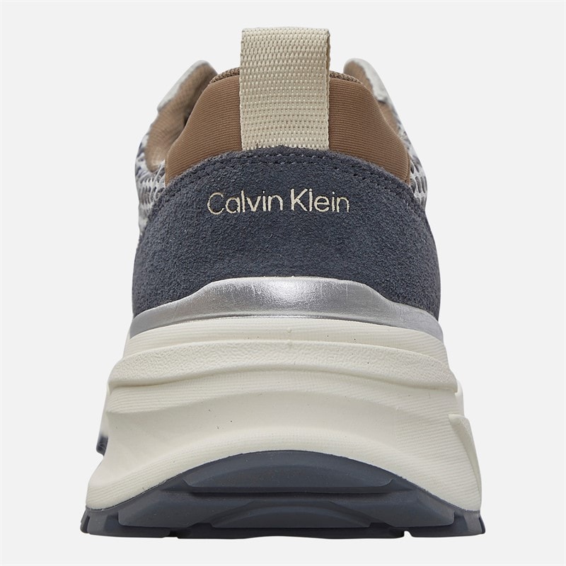 Calvin Klein Jeans Womens Hike Runner Trainers Desert Taupe/Silver/Coal - Image 3