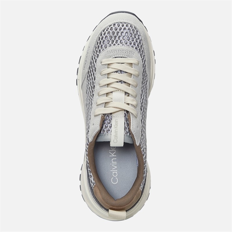 Calvin Klein Jeans Womens Hike Runner Trainers Desert Taupe/Silver/Coal - Image 4