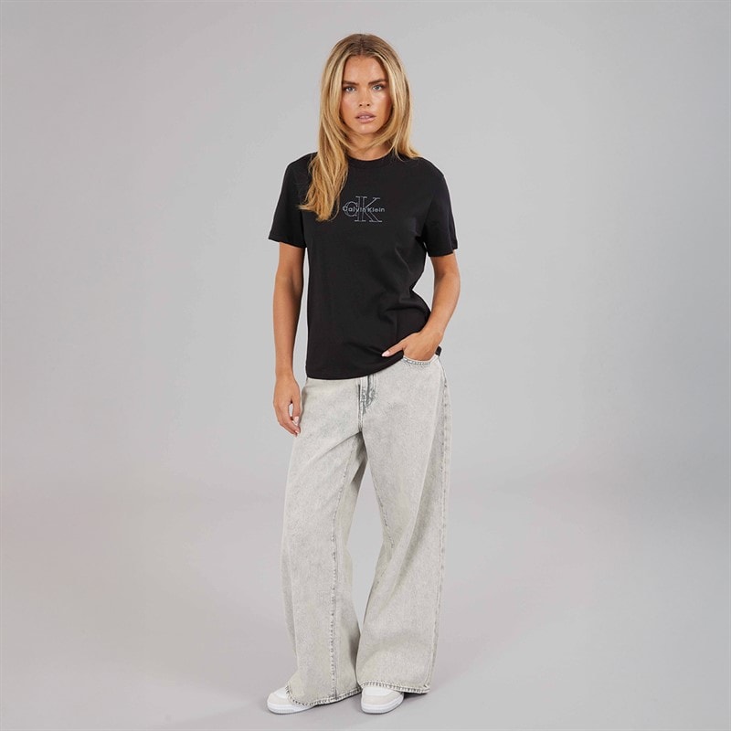 Calvin Klein Jeans Womens Monologo T-Shirt Black - Image 3