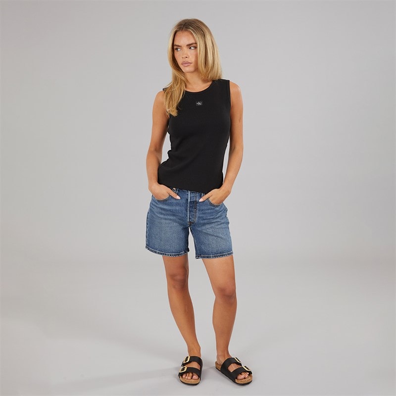 Calvin Klein Jeans Womens Woven Label Vest Black - Image 4