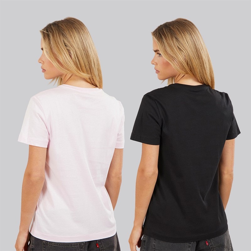 Calvin Klein Jeans Womens Monologo Two Pack T-Shirts Cradle Pink/Black - Image 2