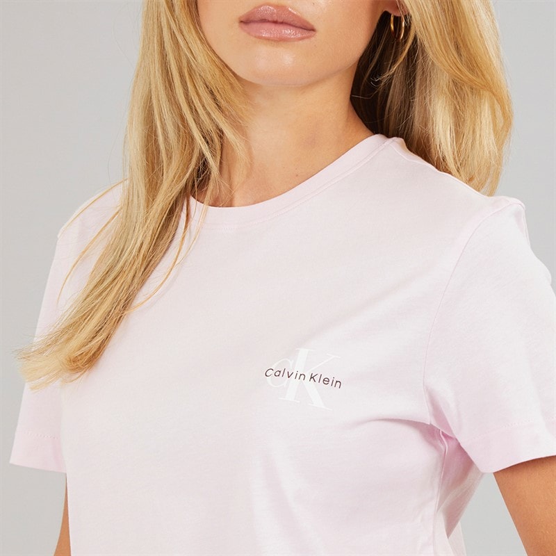 Calvin Klein Jeans Womens Monologo Two Pack T-Shirts Cradle Pink/Black - Image 3
