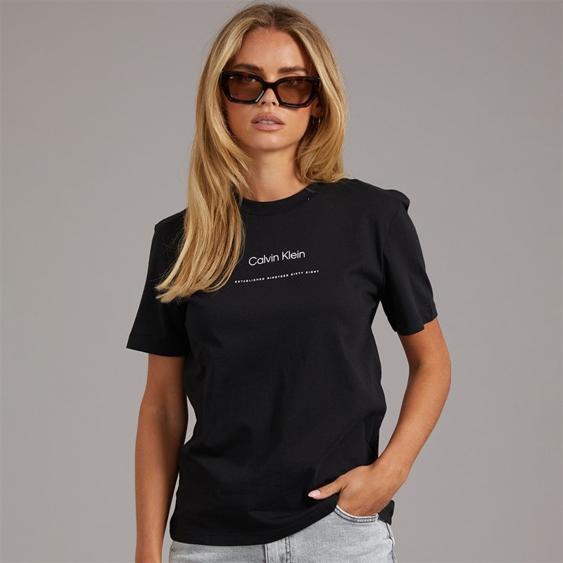Calvin Klein Jeans Womens Classic Logo T-Shirt Black