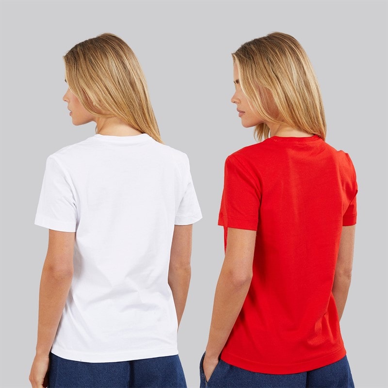 Calvin Klein Jeans Womens Logo Two Pack T-Shirts Adrenaline Rush/Brilliant White - Image 2