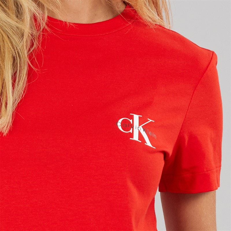 Calvin Klein Jeans Womens Logo Two Pack T-Shirts Adrenaline Rush/Brilliant White - Image 3