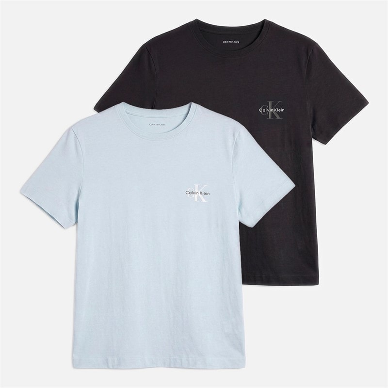 Calvin Klein Jeans Womens Monologo Two Pack T-Shirts Plein Air/Black