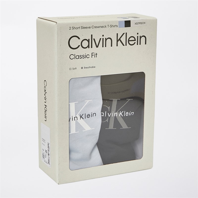 Calvin Klein Jeans Womens Monologo Two Pack T-Shirts Plein Air/Black - Image 4