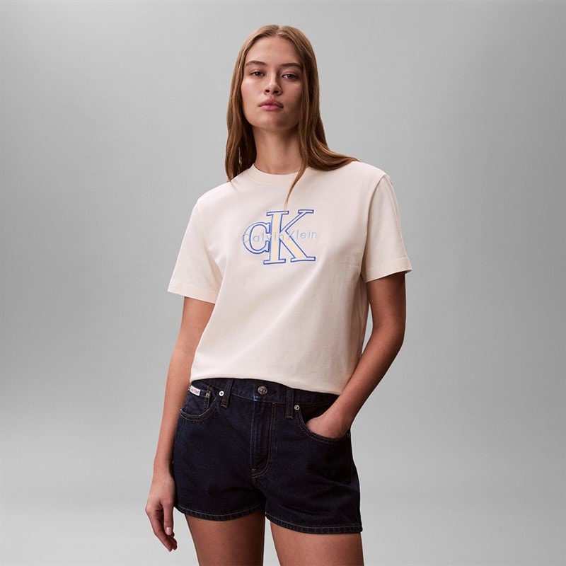 Calvin Klein Jeans Womens Classic T-Shirt Calico