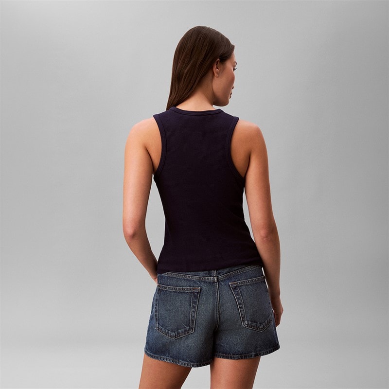 Calvin Klein Jeans Womens Monogram Patch Vest Evening Blue - Image 2
