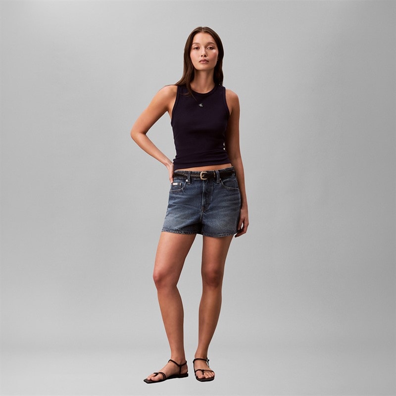 Calvin Klein Jeans Womens Monogram Patch Vest Evening Blue - Image 5