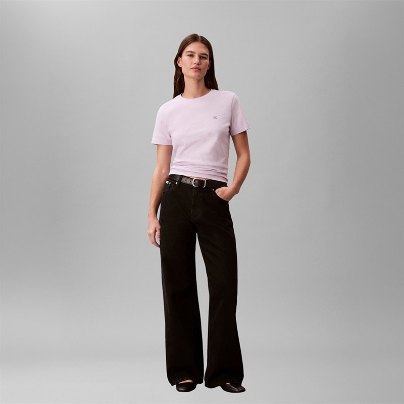 Calvin Klein Jeans Womens Monogram T-Shirt Island Lilac - Image 4