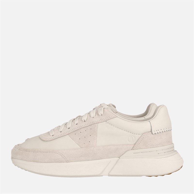 Clarks Mens Premium Craft Pace Shoes White Leather - Image 1