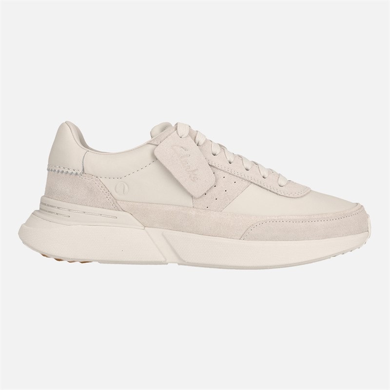 Clarks Mens Premium Craft Pace Shoes White Leather - Image 5