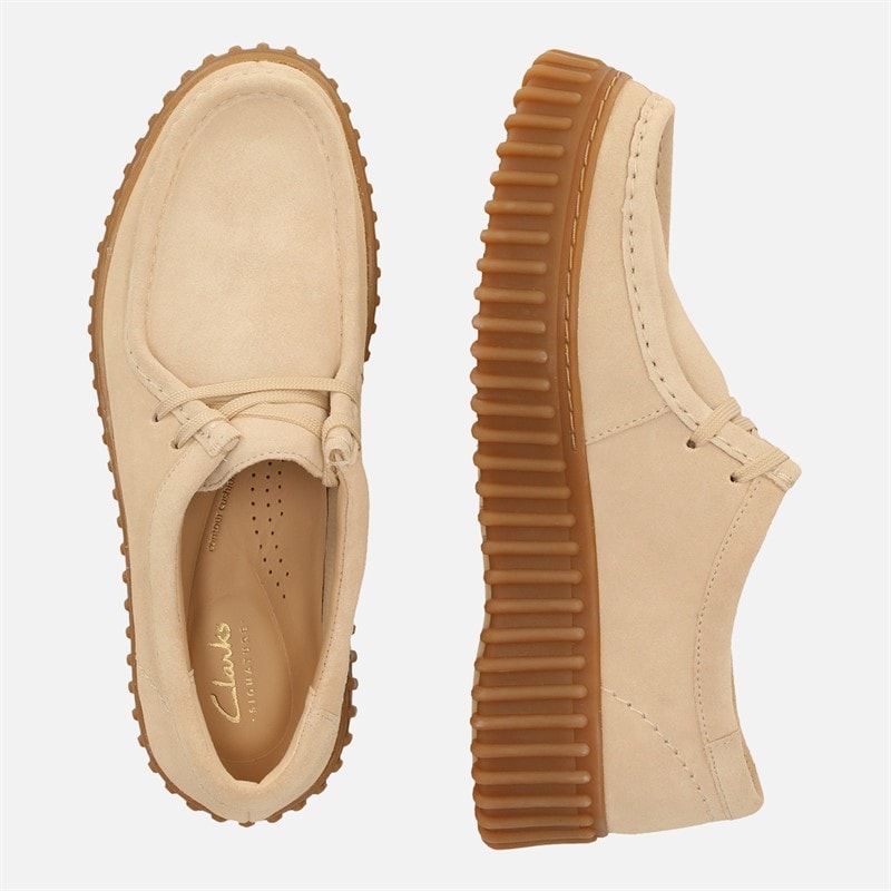 Clarks Womens Premium Torhill Bee Shoes Ecru Suede - Image 4