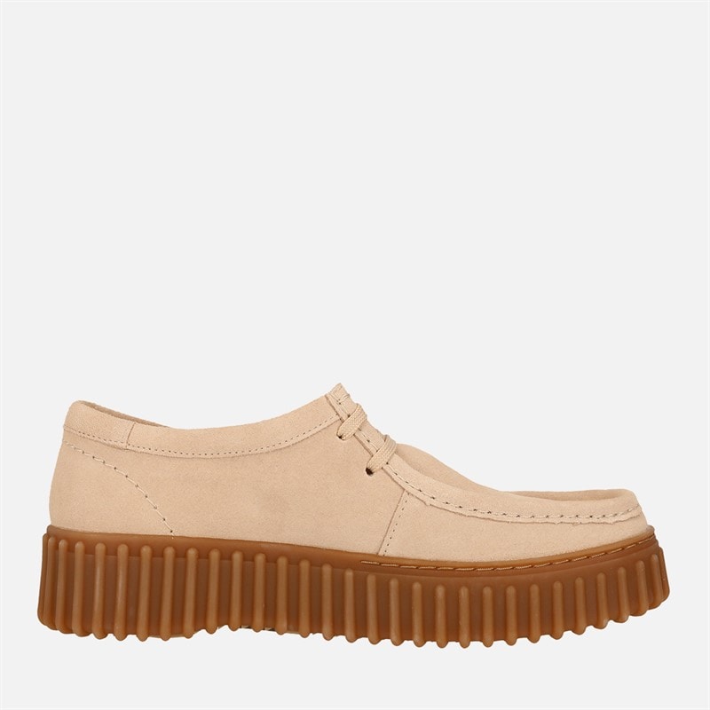 Clarks Womens Premium Torhill Bee Shoes Ecru Suede - Image 5