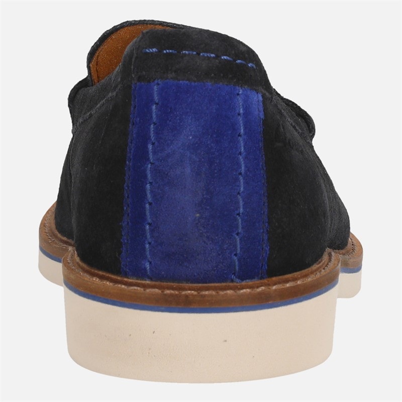 Clarks Mens Premium Atticus LT Slip Shoes Navy Suede - Image 3