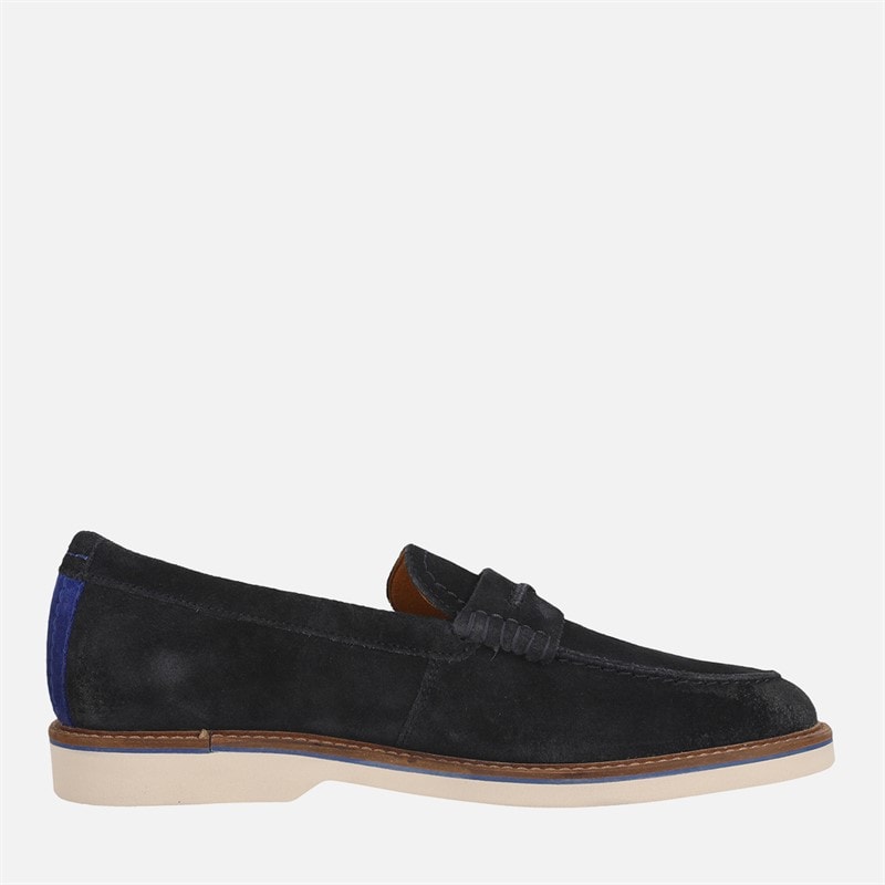 Clarks Mens Premium Atticus LT Slip Shoes Navy Suede - Image 5