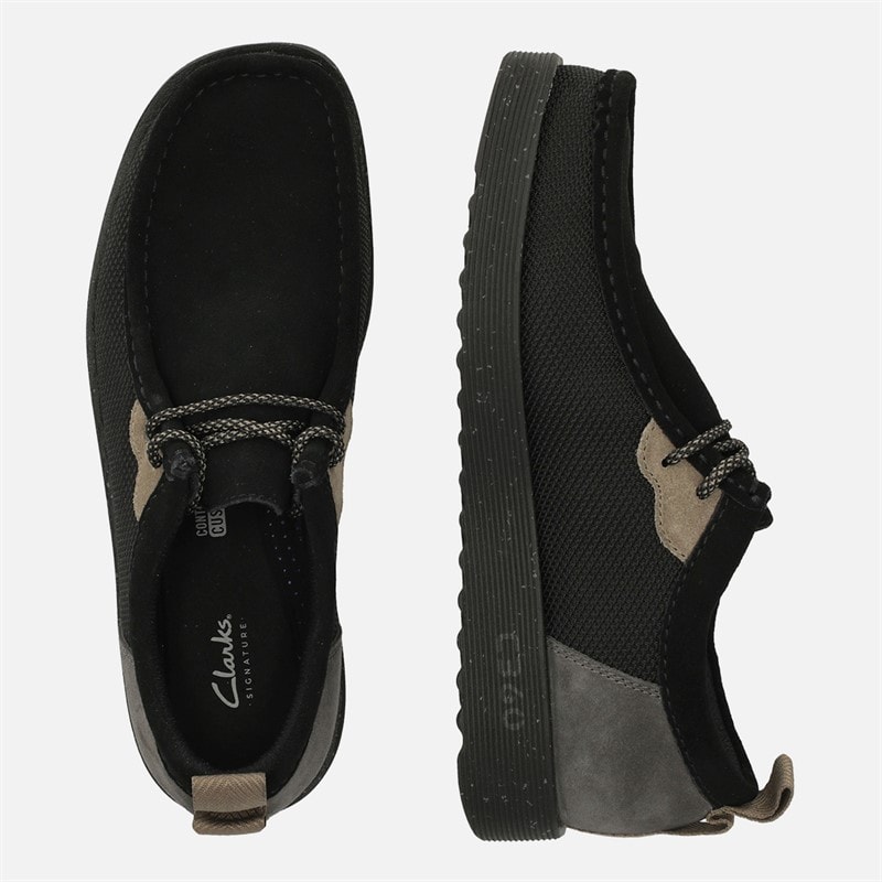 Clarks Mens Premium FTR2LO Wallabee Shoes Black Combi - Image 4