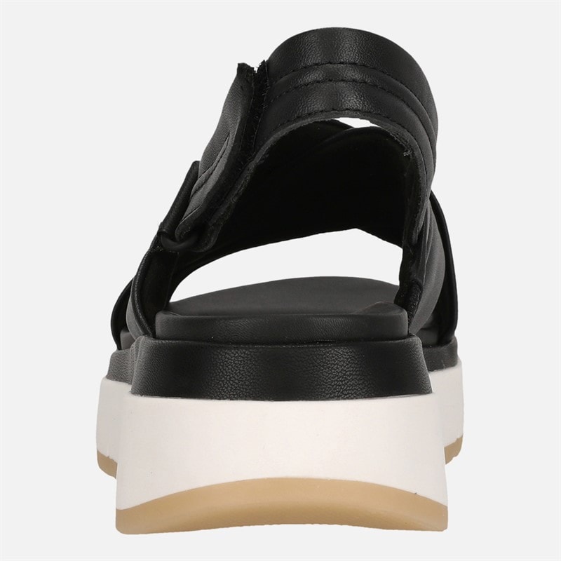 Clarks Womens Premuim Tuscan Cross Sandals Black Leather - Image 3