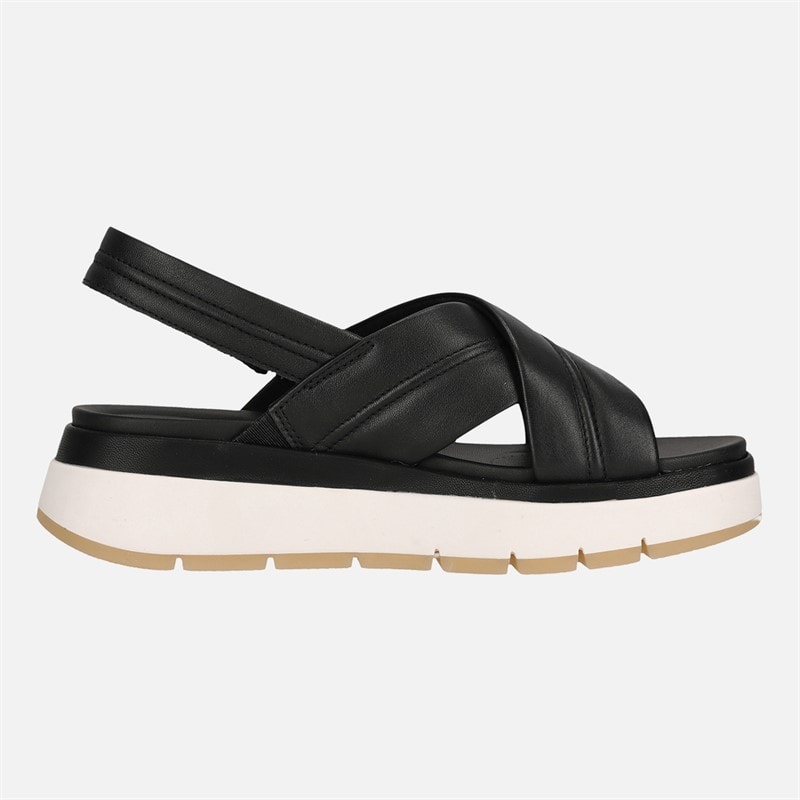 Clarks Womens Premuim Tuscan Cross Sandals Black Leather - Image 5