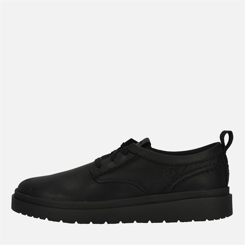 Clarks Mens Premium Polden Lace Shoes Black Leather