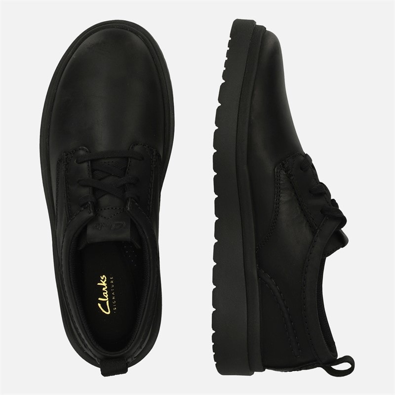 Clarks Mens Premium Polden Lace Shoes Black Leather - Image 4