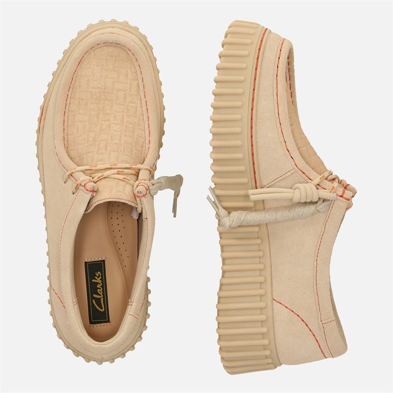 Clarks Womens Premium Torhill Bee Shoes Ecru Suede - Image 4