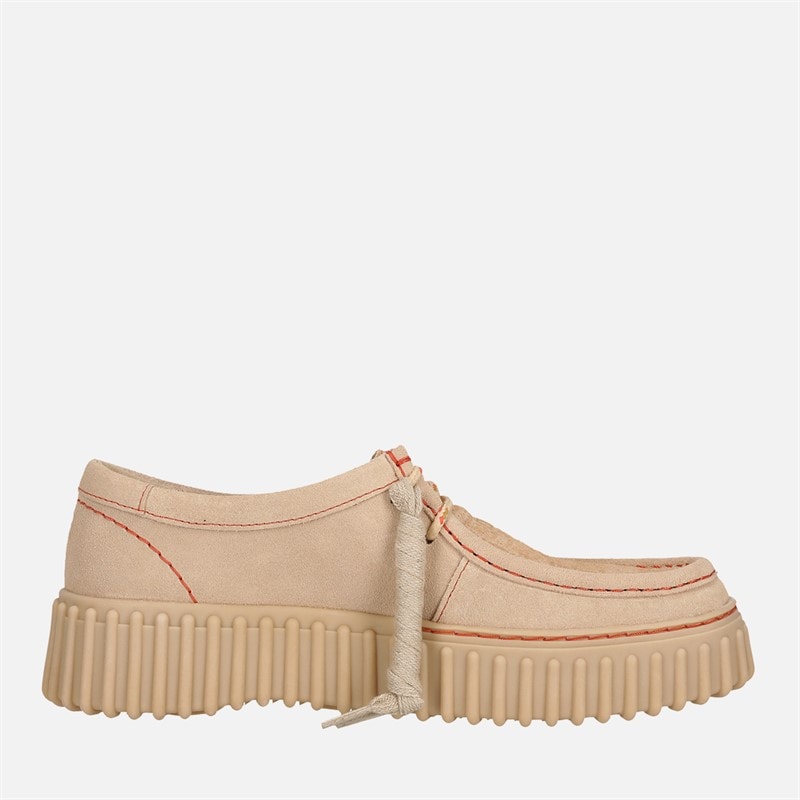 Clarks Womens Premium Torhill Bee Shoes Ecru Suede - Image 5
