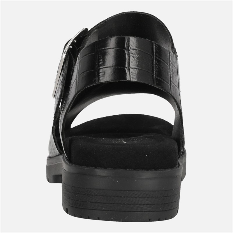 Clarks Womens Premium Orinoco Cross Sandals Black Interest - Image 3