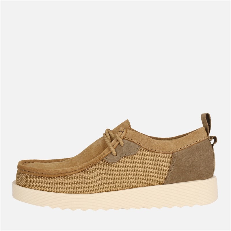 Clarks Mens Premium Ftr2lo Wallabee Shoes Dark Sand Combi