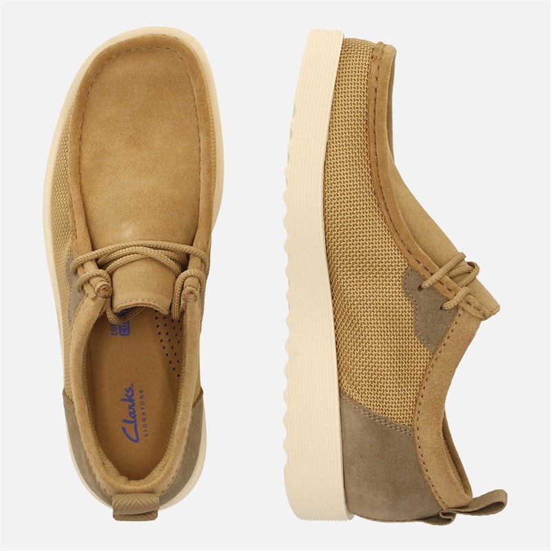 Clarks Mens Premium Ftr2lo Wallabee Shoes Dark Sand Combi - Image 4