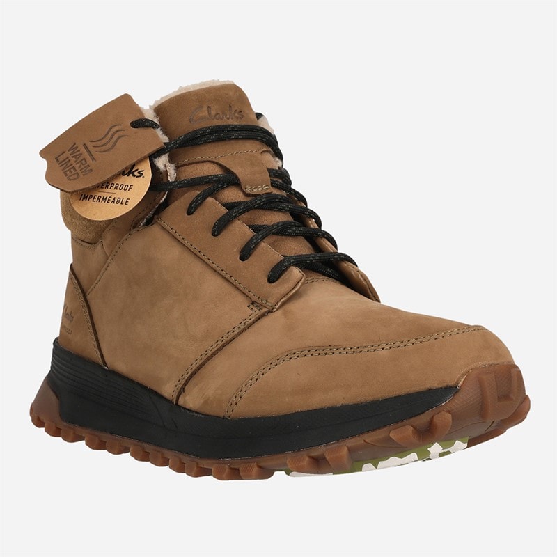 Clarks Mens Atl Trek Up WP Shoes Dark Sand Wlined - Image 3