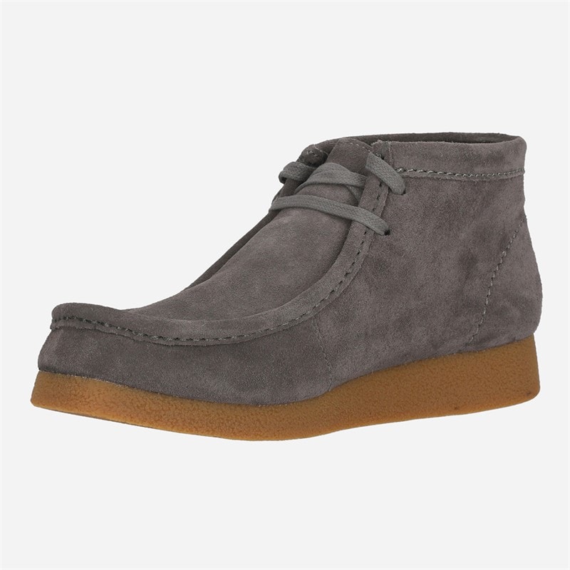 Clarks Mens Evo Wallabee Shoes Grey Suede - Image 2