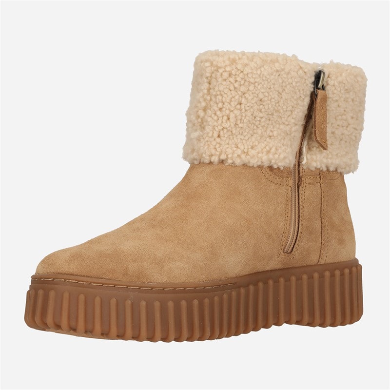 Clarks Womens Torhill Turn Shoes Light Tan Wlined - Image 2