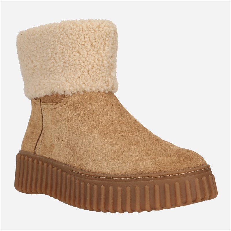 Clarks Womens Torhill Turn Shoes Light Tan Wlined - Image 3