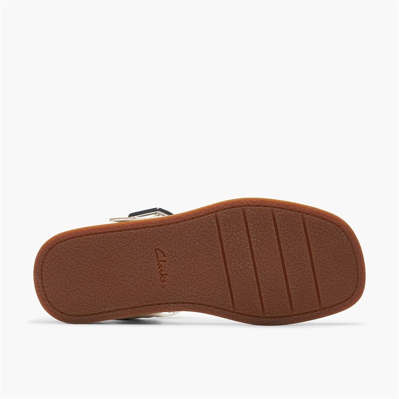 Clarks Womens Alda D-Fit Strap Sandals Off White - Image 2