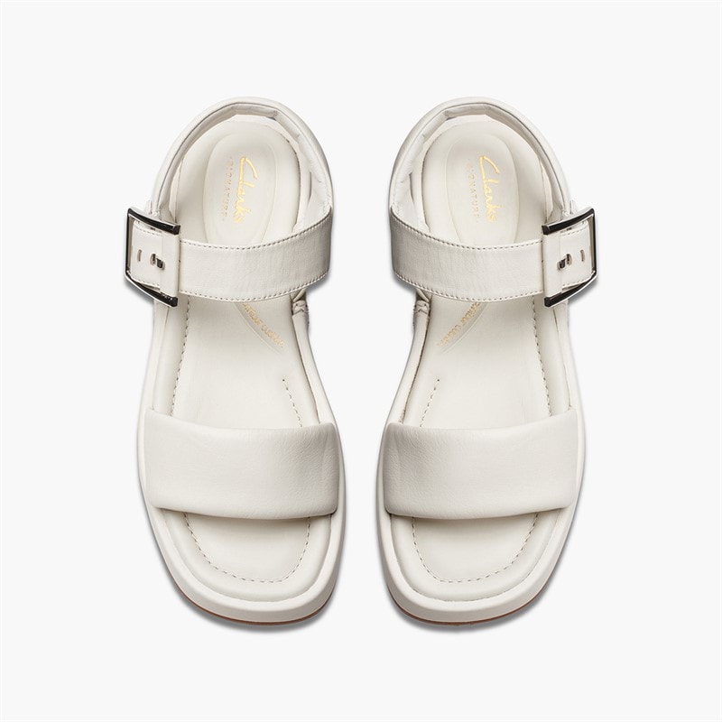 Clarks Womens Alda D-Fit Strap Sandals Off White - Image 4