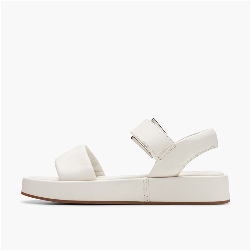 Clarks Womens Alda D-Fit Strap Sandals Off White - Image 5