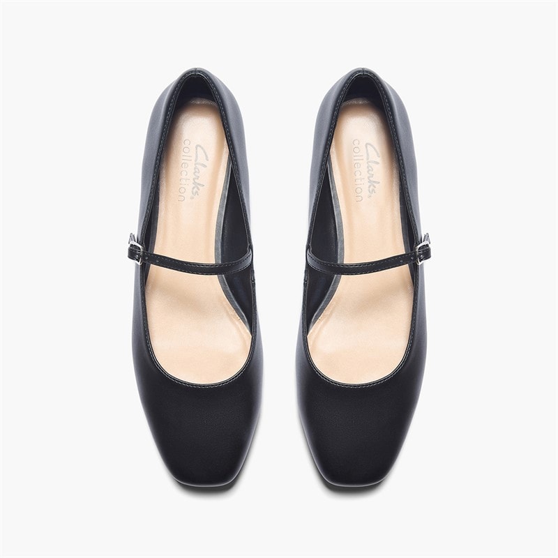 Clarks Womens Emelina Gem D-Fit Flats Black - Image 4
