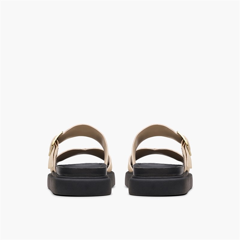 Clarks Womens Aristella D-Fit Sliders Ecru - Image 3